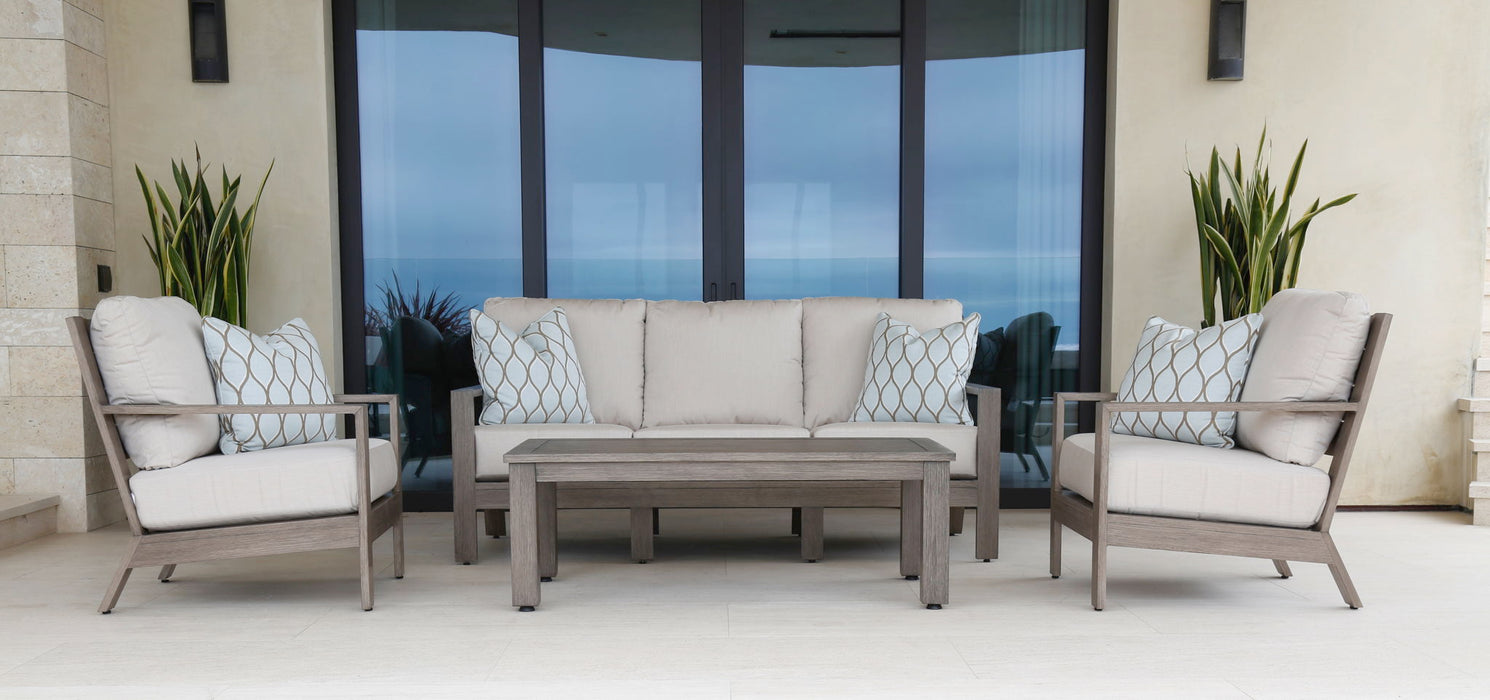 Laguna - Club Chair, No Welt - Canvas Flax / Gray