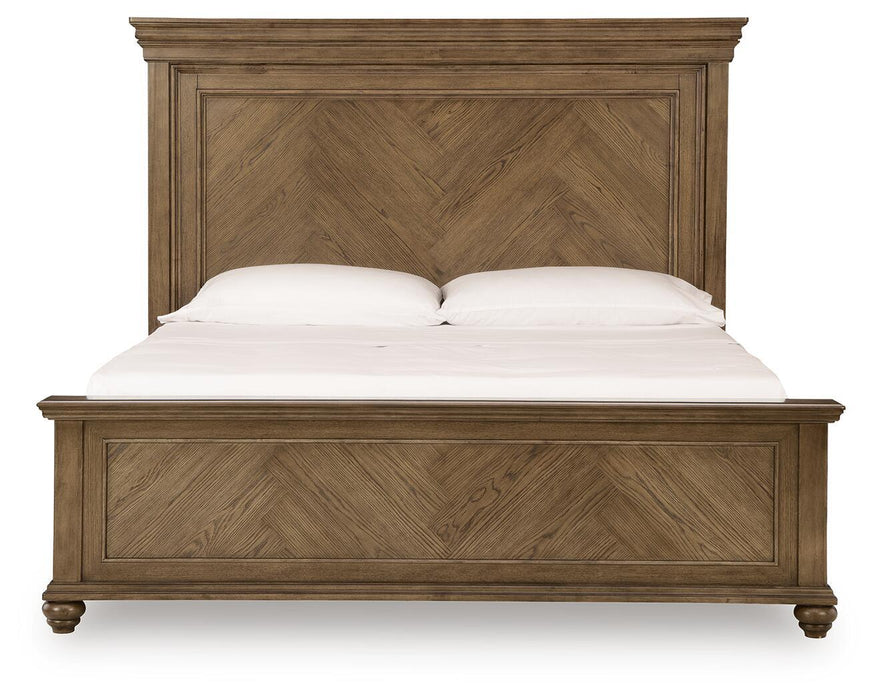Karallin - King Panel Bed - Medium Brown