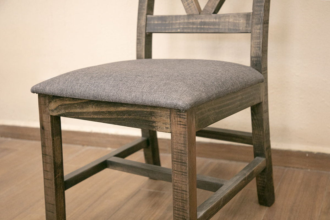 Loft Brown - Chair With Fabric Seat - Two Tone Gray / Brown