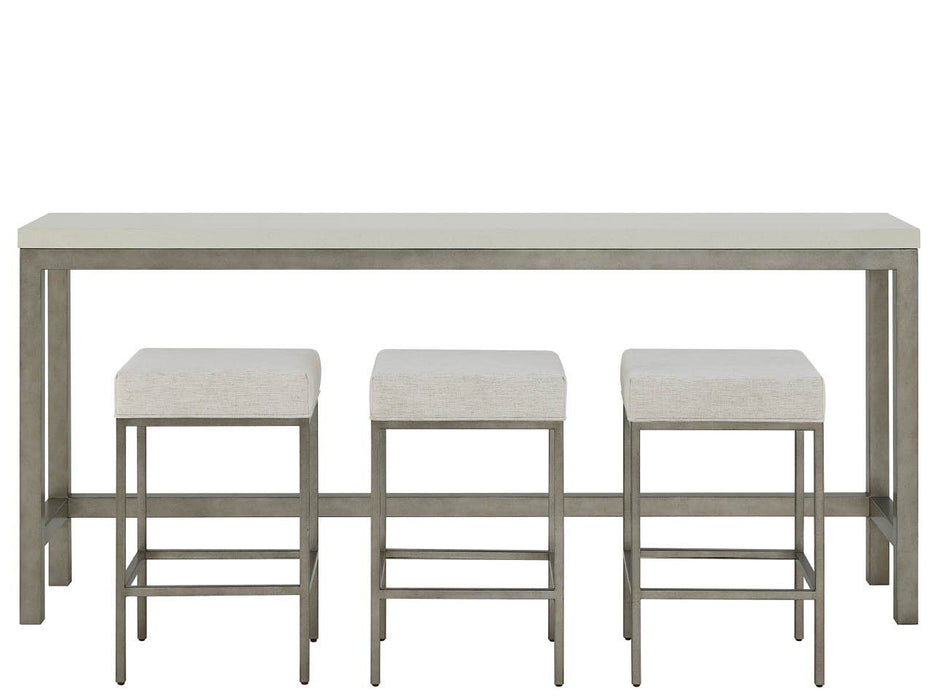 Oasis - Console With 3 Stools - Gray / Beige