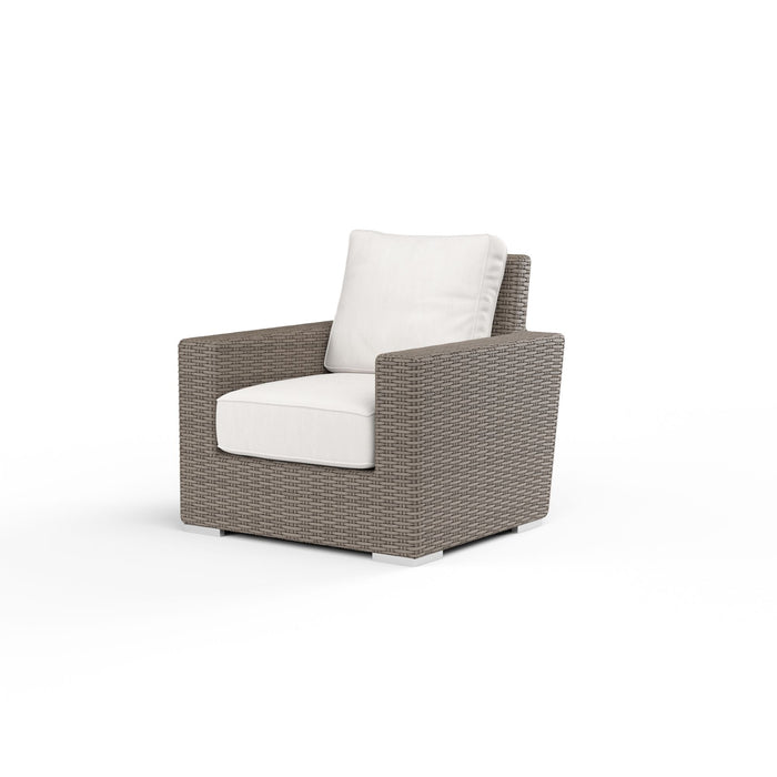 Coronado - Club Chair, With Self Welt - Canvas Flax / Dark Brown