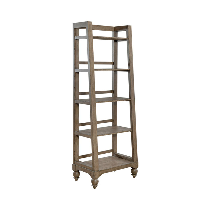 Americana Farmhouse - Wood Leaning Pier Bookcase - Dusty Taupe