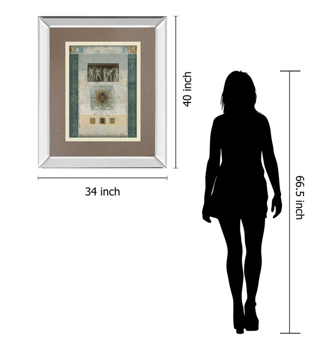 Romanesque Il By Douglas - Mirror Framed Print Wall Art - Light Brown