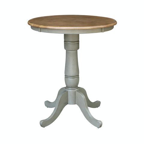 Dining Essentials - 30" Round Table Top w/36"H Traditional Pedestal w/ Extension
