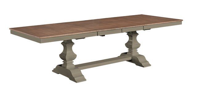 Vista Collection Extension Table Top w/Banks Trestle Base in Hickory and