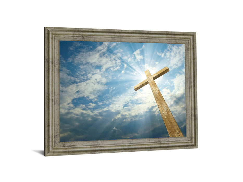 Sunlit Faith - 28" x 34" Framed Wall Art - Light Blue