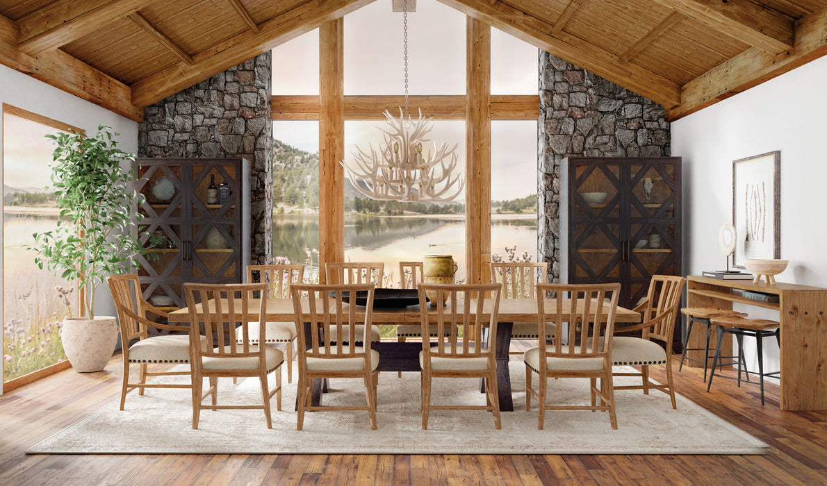 Big Sky - Trestle Dining Table With 2-20" Leaves - Light Brown