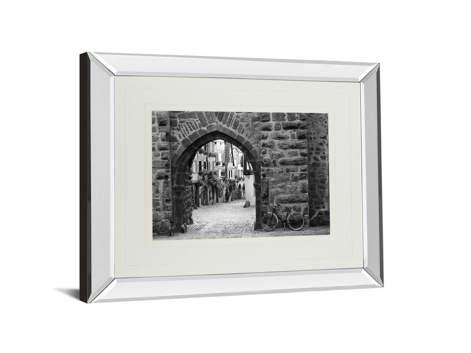 Bicycle Of Riquewihr By Monte Nagler - Mirror Framed Print Wall Art - Dark Gray