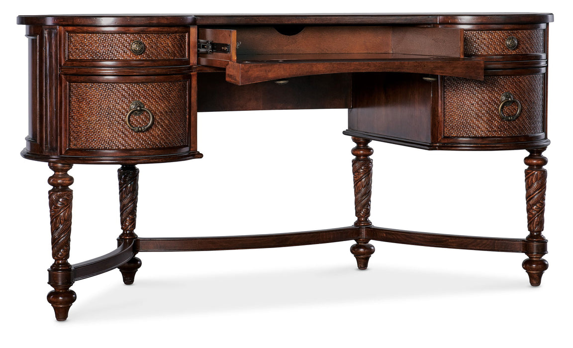 Charleston - Kidney Writing Desk - Dark Brown