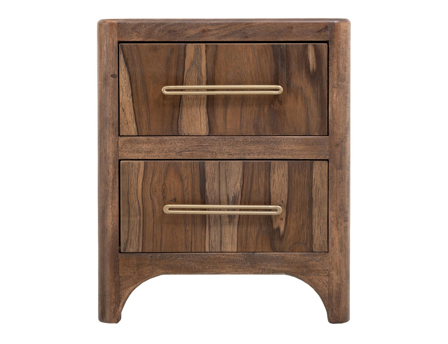 Praga - 2-Drawer Nightstand - Almond / Barrel Brown