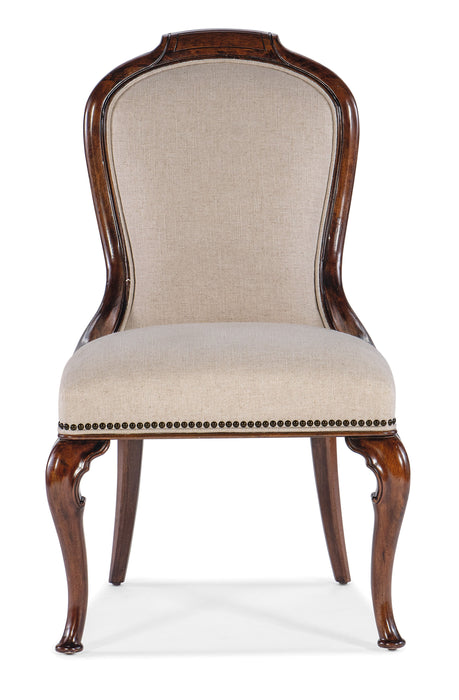 Charleston - Upholstered Side Chair  - Dark Brown