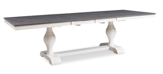 Cosmopolitan Collection - Dbl Leaf Tabletop w/ Grandeur Base in and White