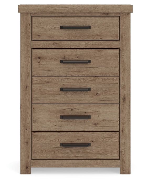 Oliandon - Five Drawer Chest - Light Brown