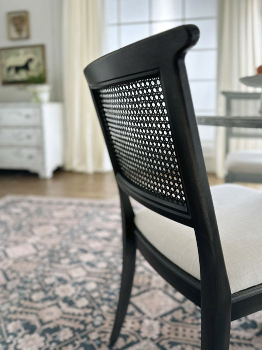 Charleston - Upholstered Seat Side Chair  - Black
