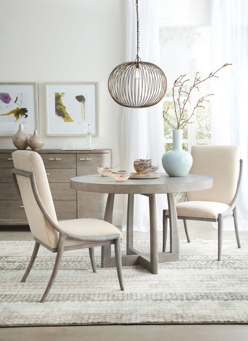 Affinity - 48" Round Pedestal Dining Table With 1-18" Leaf - Dark Gray