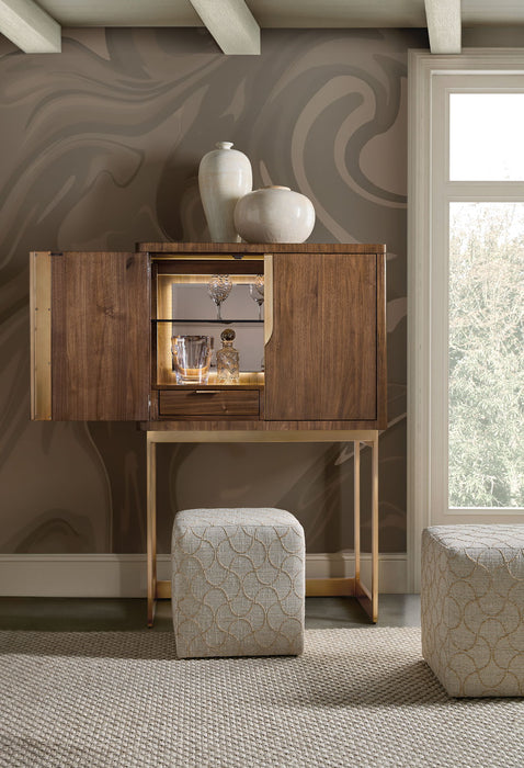 Eleana - Bar On Stand - Medium Wood / Gold
