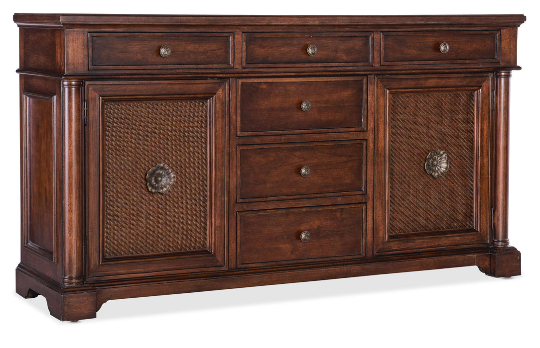 Charleston - Two Door-Six Drawer Buffet - Dark Brown
