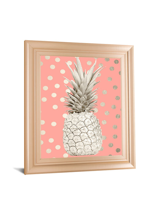 Pineapple On Polka Dots By Nature Magick - Framed Print Wall Art - Pink