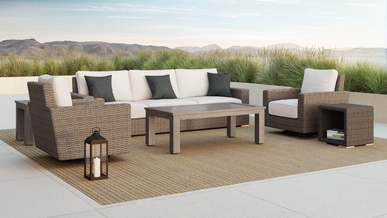 Coronado - Swivel Rocker, With Self Welt - Canvas Flax / Dark Brown