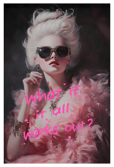 Dreamy Pink Glamour - 24" x 36" Framed Wall Art - Pink