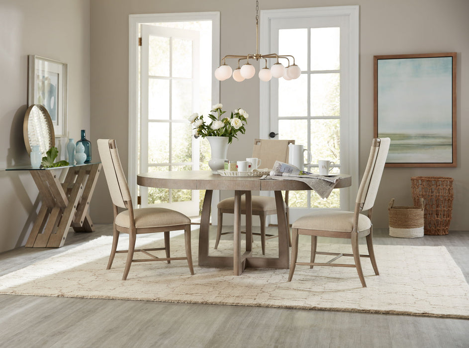 Affinity - 48" Round Pedestal Dining Table With 1-18" Leaf - Dark Gray