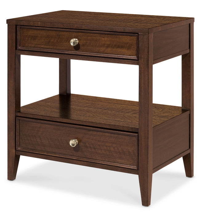 Archives - Two-Drawer Nightstand - Dark Brown