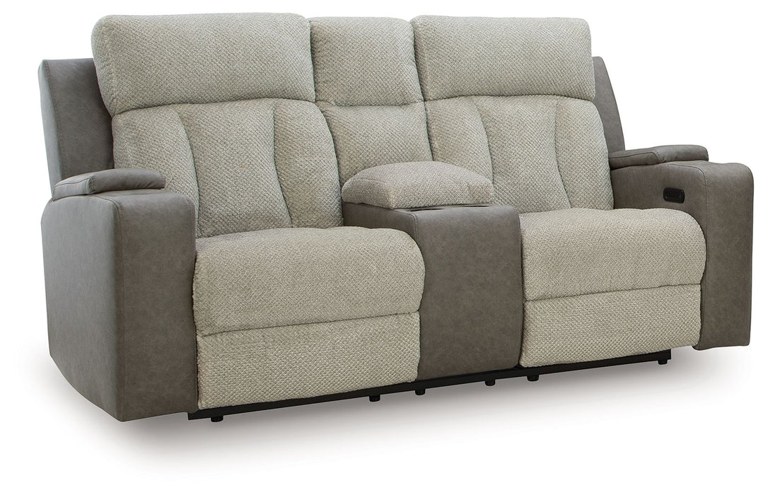 WhipLash - Power Reclining Loveseat With Console / Adj Headrest - Sisal