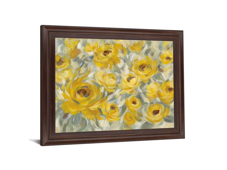 Sunlit Petals - 28" x 34" Framed Wall Art - Yellow
