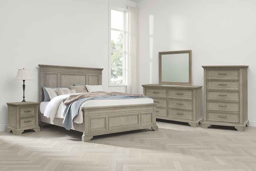 Vallardia - Queen Panel Bed - Light Grayish Brown