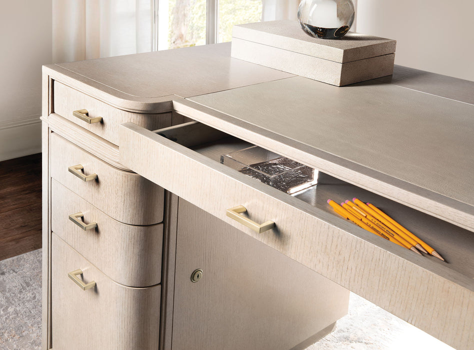 Home Office - Knee-Hole Desk - Polished Limestone