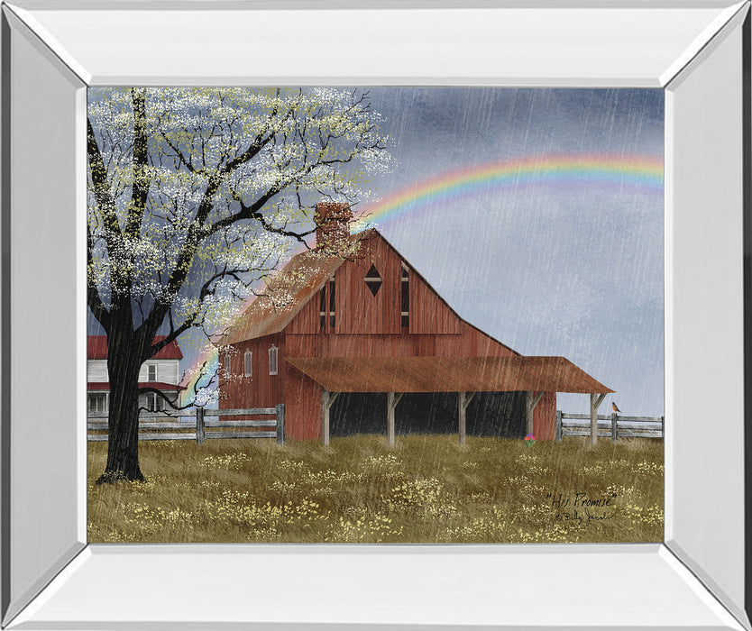 His Promise By Billy Jacobs - Mirror Framed Print Wall Art - Green