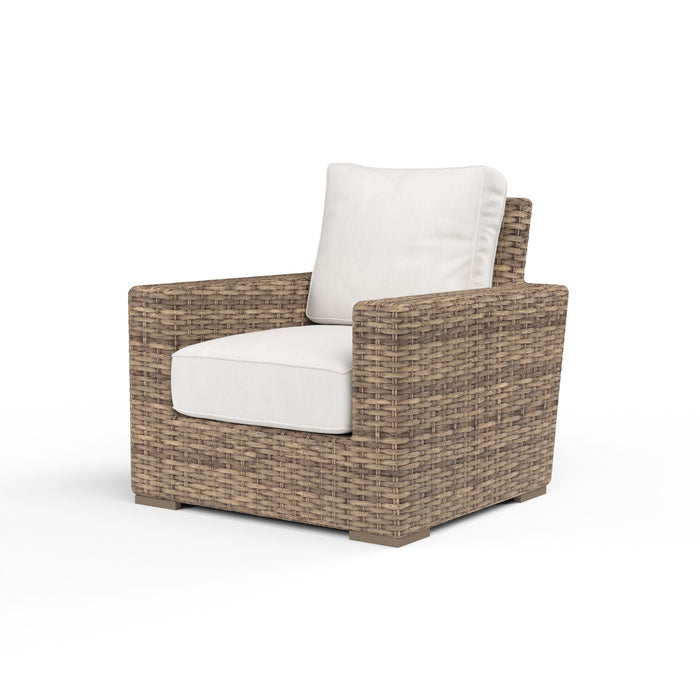 Havana - Club Chair, With Self Welt - Canvas Flax / Dark Brown