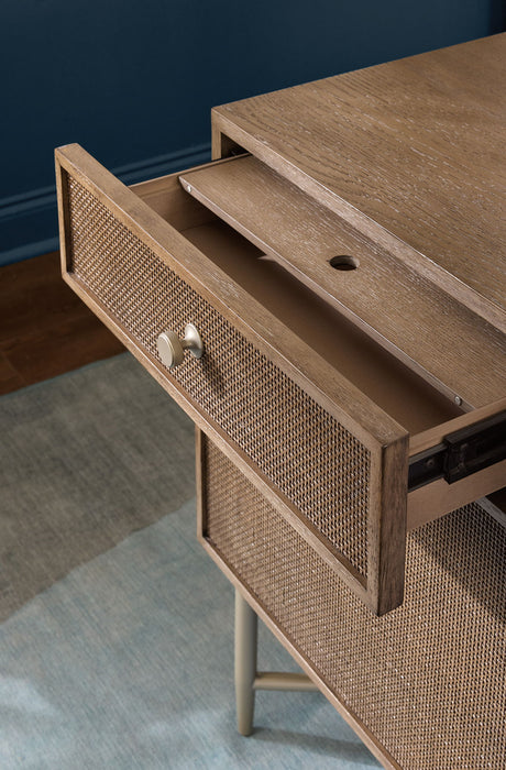Sonnet - Sonnet Executive Desk - Dark Gray / Light Brown