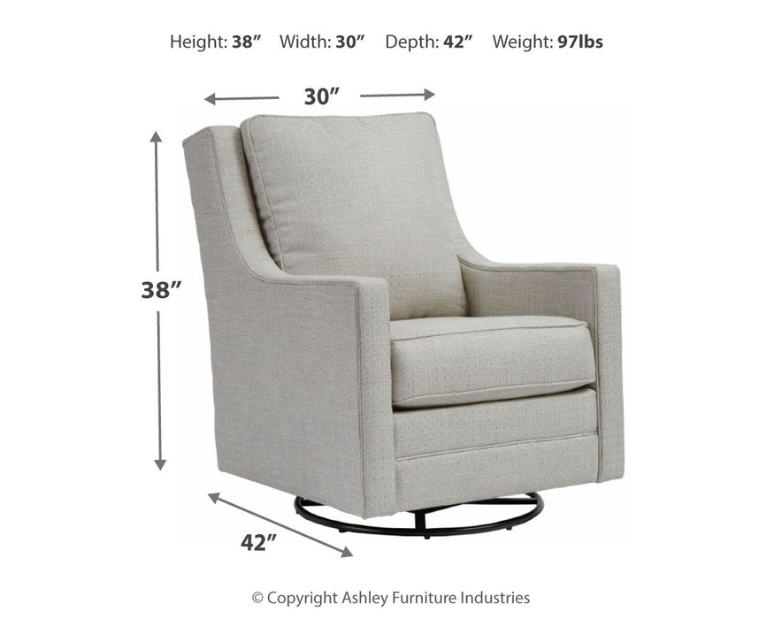 Kambria - Swivel Glider Accent Chair - Frost