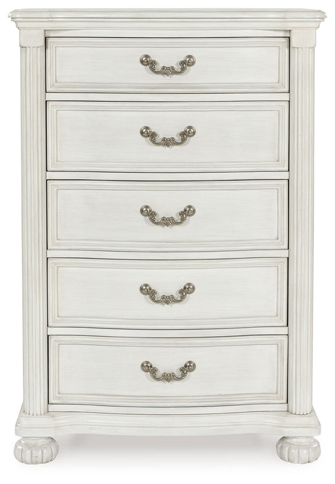 Montelaine - Five Drawer Chest - Antique White
