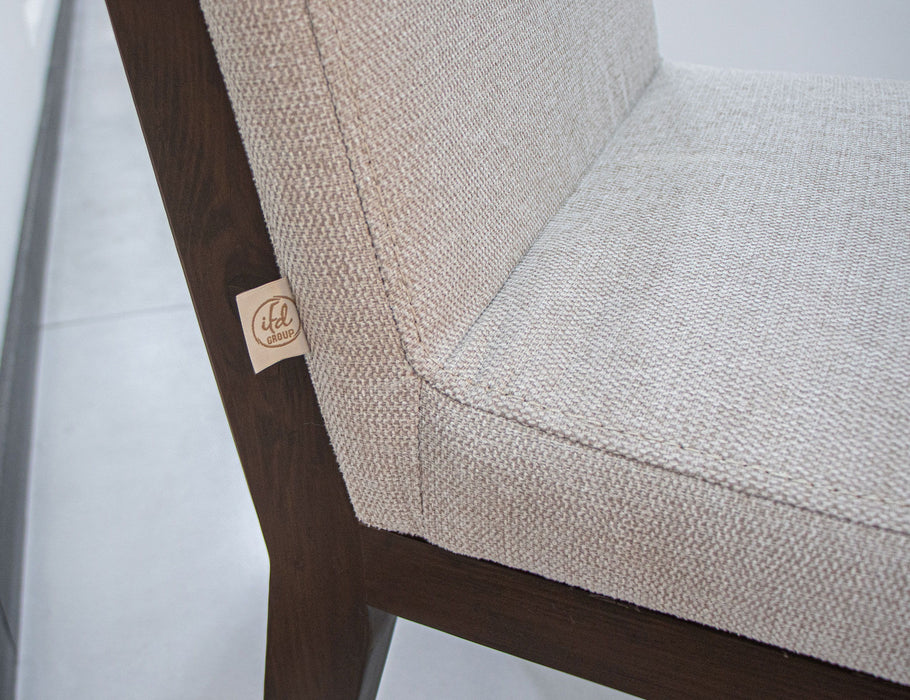 Natural Parota - Upholstered Chair  - Chocolate Brown & Pearl Silver