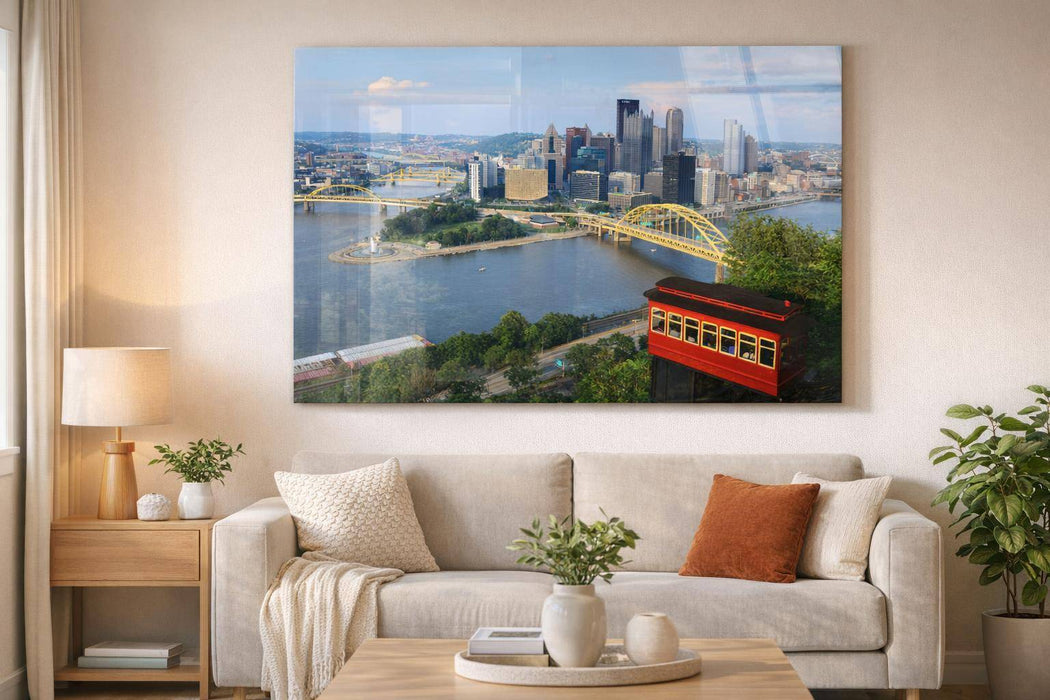 Pittsburgh Overlook Tempered Glass With Foil - Blue / Green