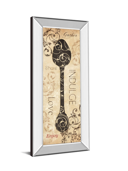 Indulge By Dee Dee - Mirror Framed Print Wall Art - Beige