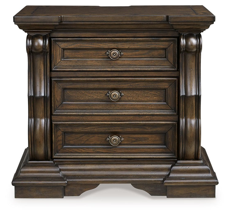 Maylee - Three Drawer Night Stand - Dark Brown