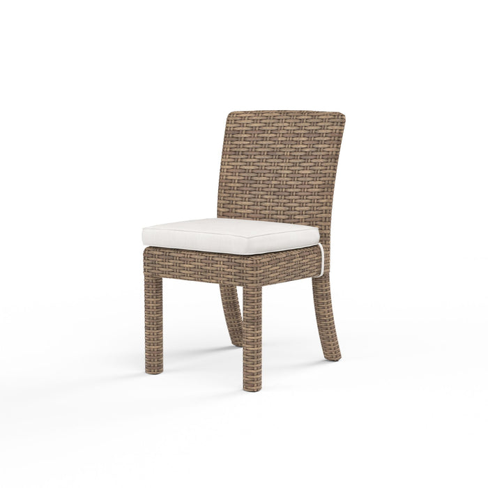 Havana - Armless Dining Chair, With Self Welt - Canvas Flax / Dark Brown