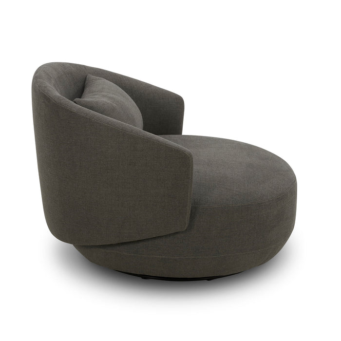 Haley - Upholstered Swivel Cuddler Chair