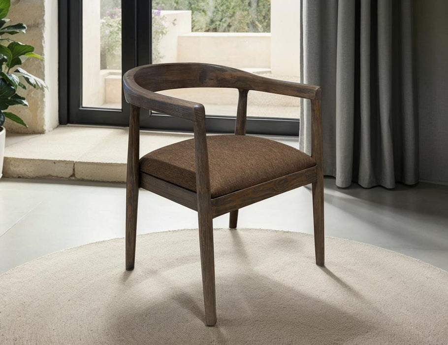 Natural Teca - Wooden Armchair - Quartersawn Oak / Marooned Brown