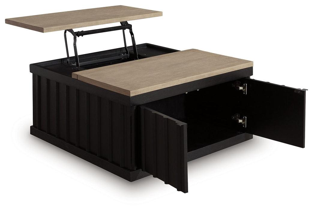 Rylandyn - Lift Top Cocktail Table - Black / Light Brown