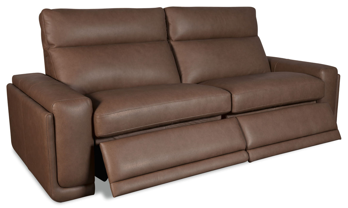 MS - Simone ZG 2 over 2 Power Sofa With Power Headrest and BT speaker - Brown