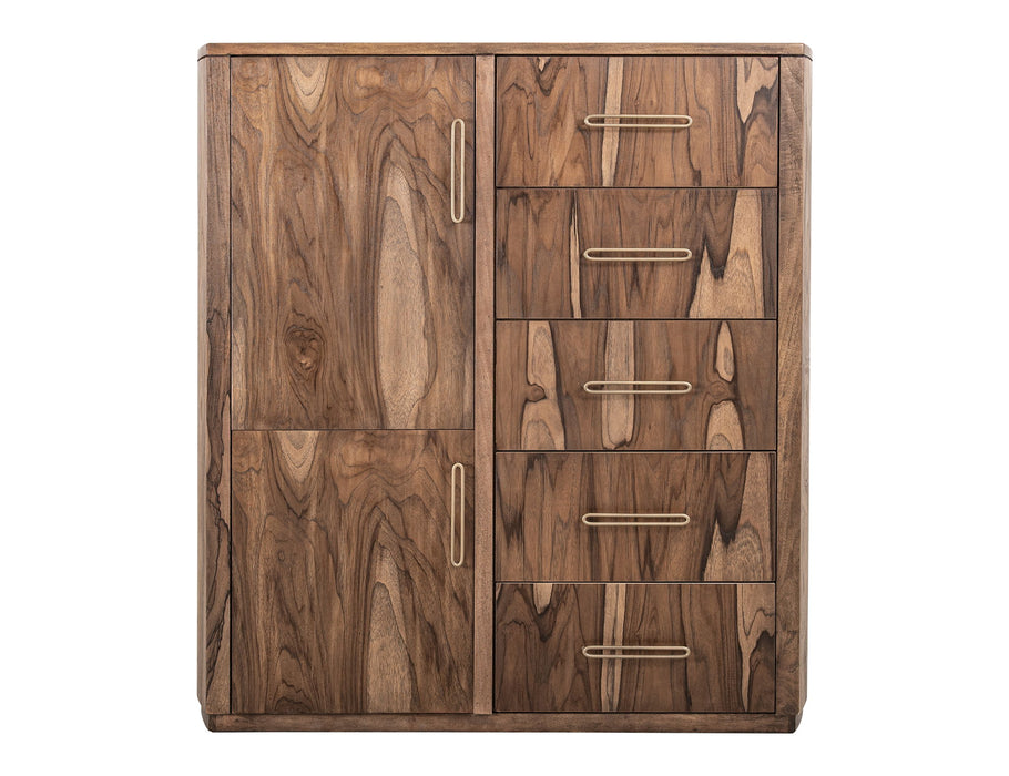 Balam - Gentleman Chest With 5 Drawer & 2 Door - Light Brown