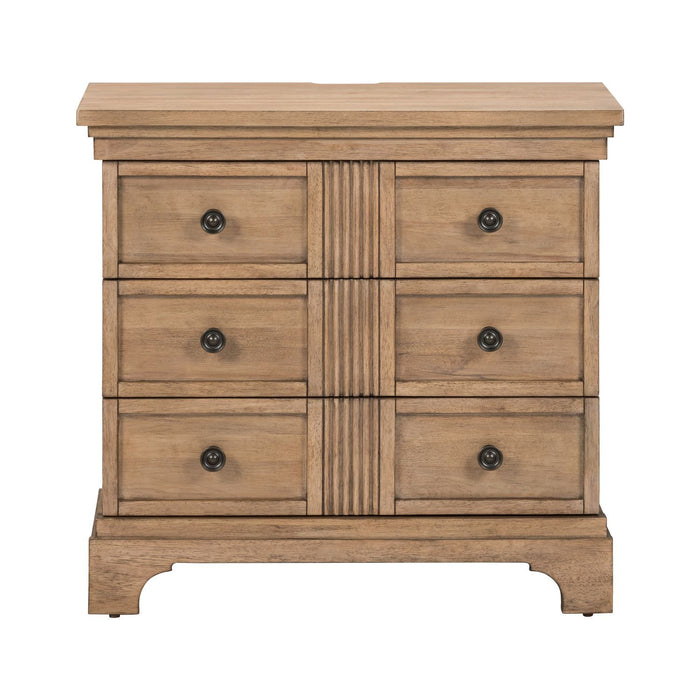 Haven Hills - Bedside Chest With Charging Station - Camel Beige