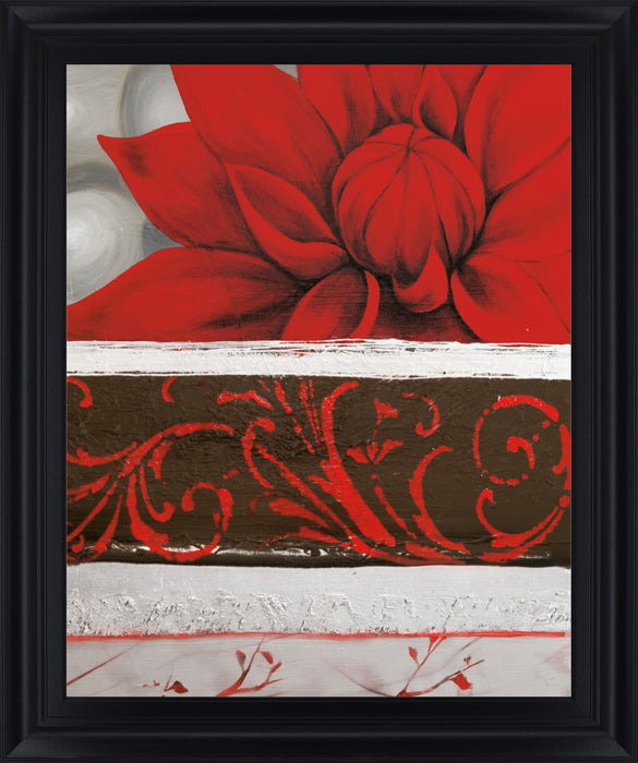 Crimson Blossom - 28" x 34" Framed Wall Art - Red