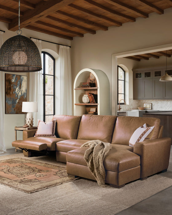 MS - Optimus Three-Seat Power Sectional - Light Brown