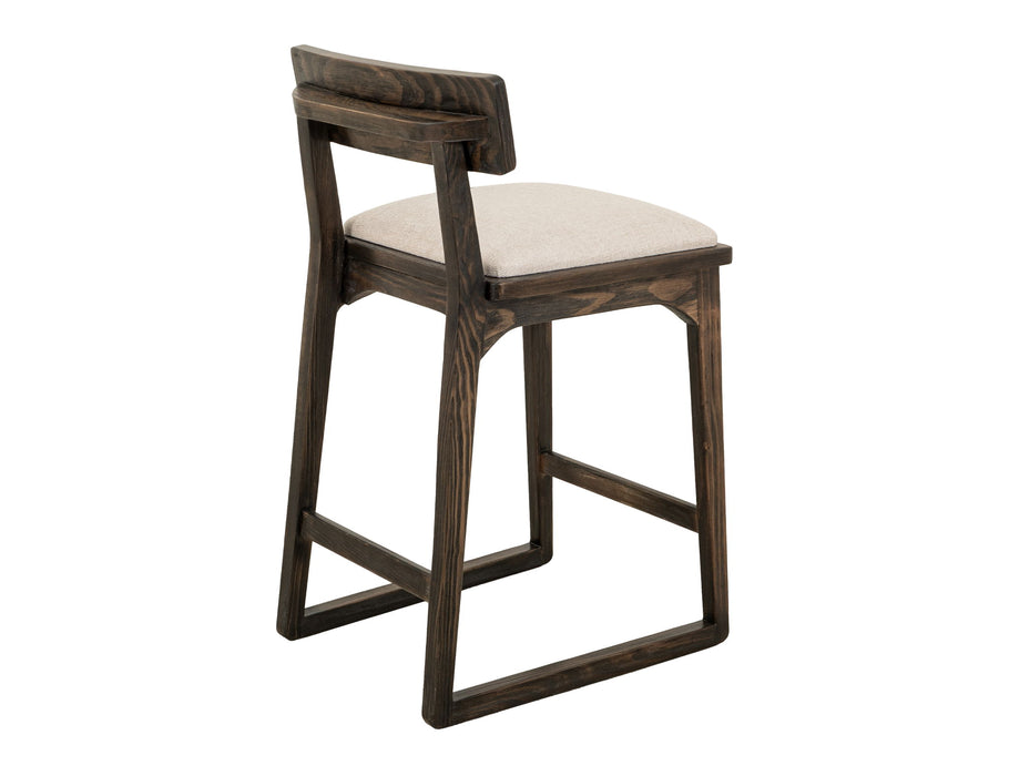 Balam - 24" Upholstered Barstool (Set of 2) - Dark Brown / Beige