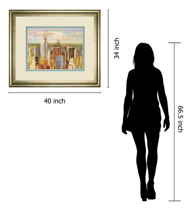 Cityscape Il By Longo - Framed Print Wall Art - Beige